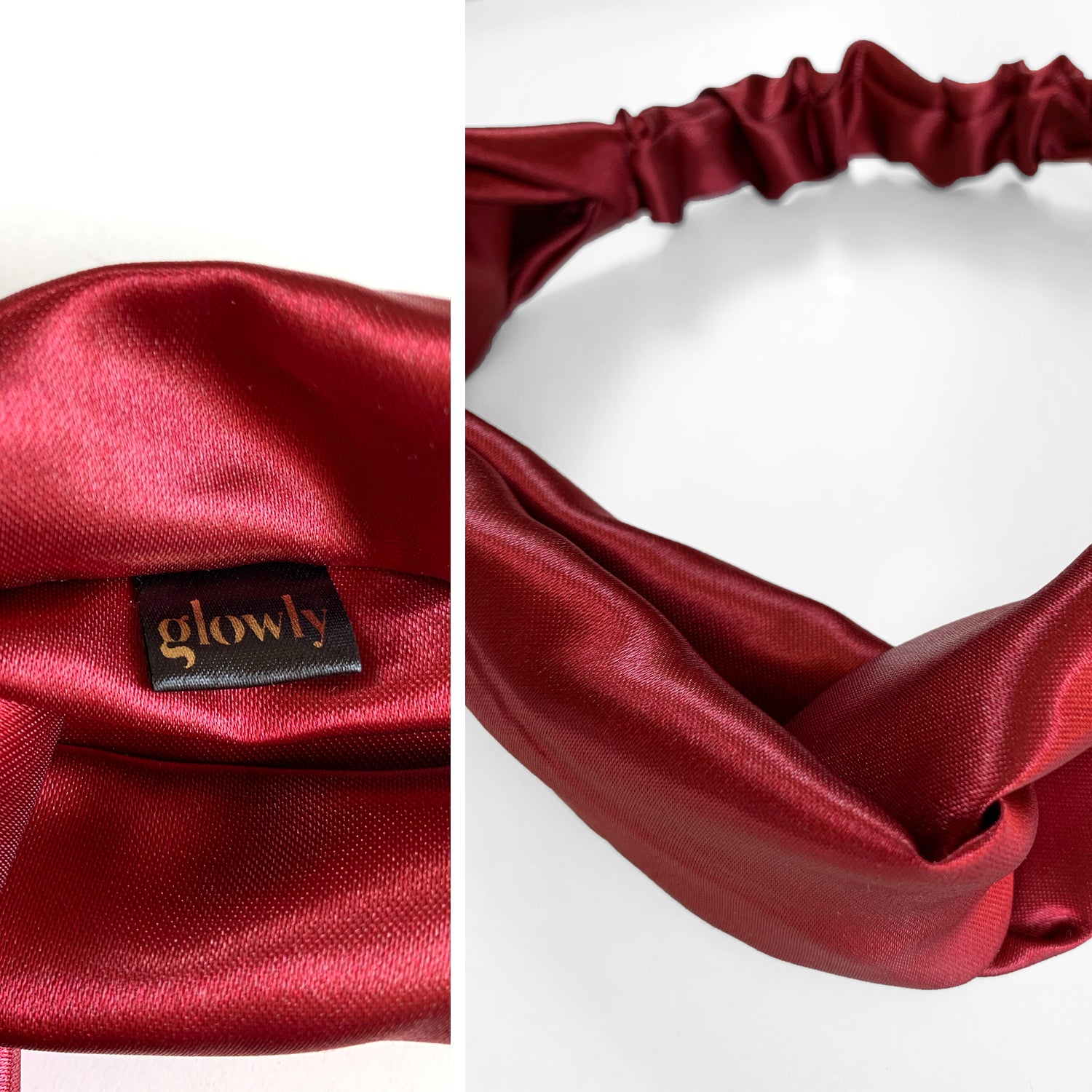 Saténová čelenka Twist - Cabernet