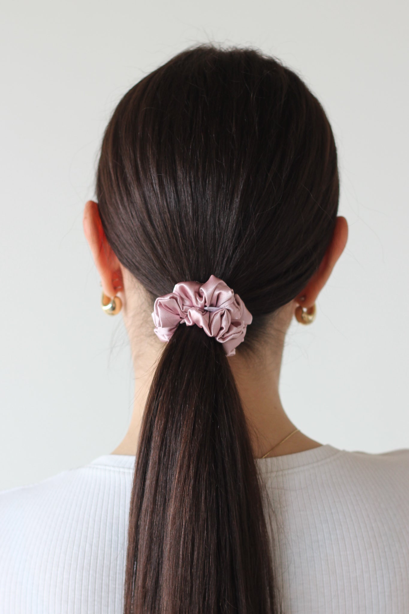 Mini saténová scrunchie - Cotton candy
