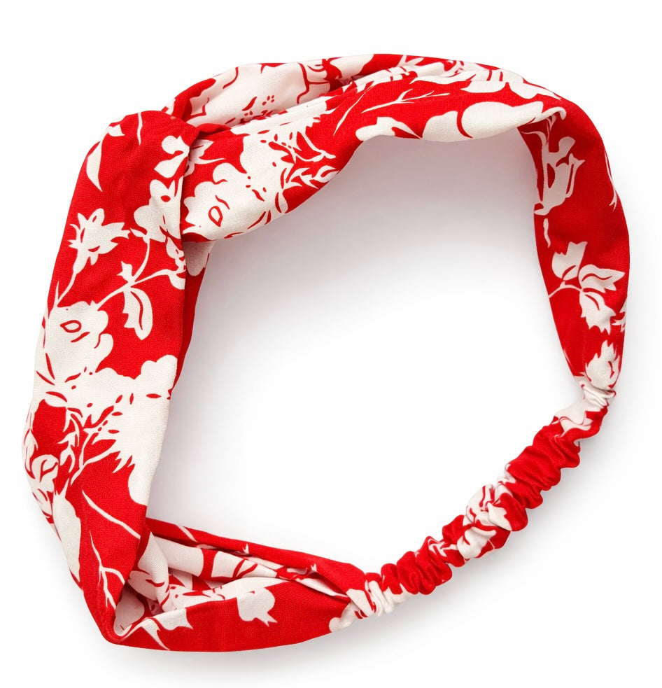 Viskózová čelenka Twist - Garden Red