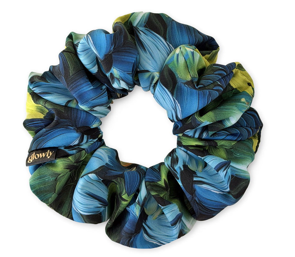 Hedvábná scrunchie - Rainforest Parrot