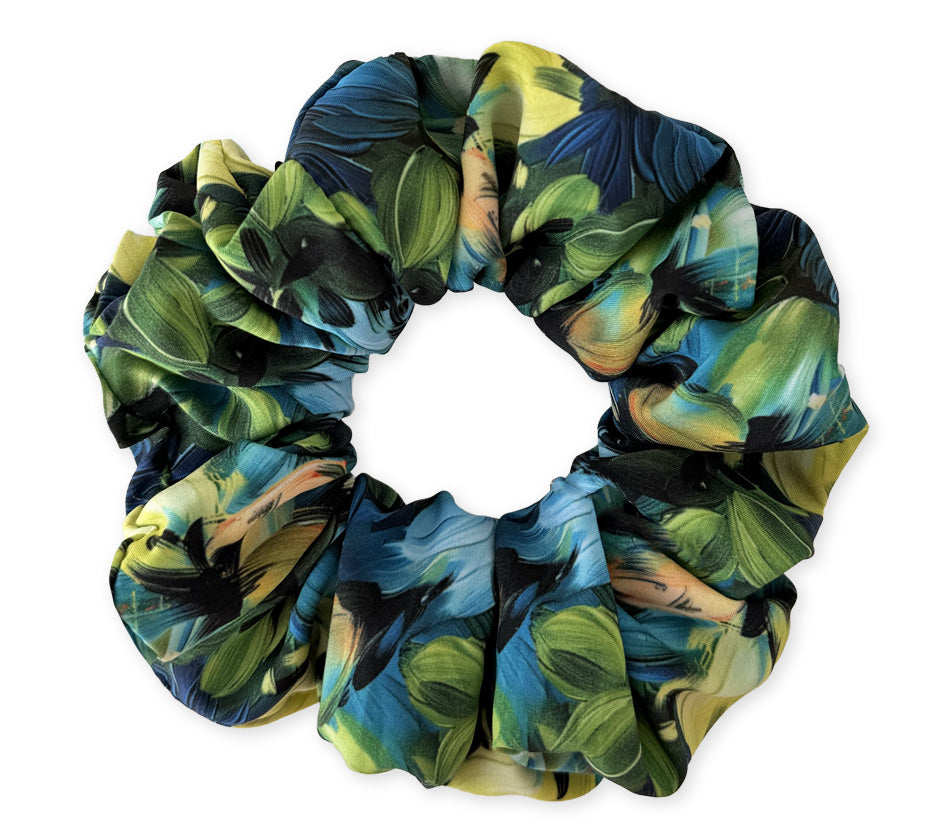 Hedvábná scrunchie - Rainforest Parrot
