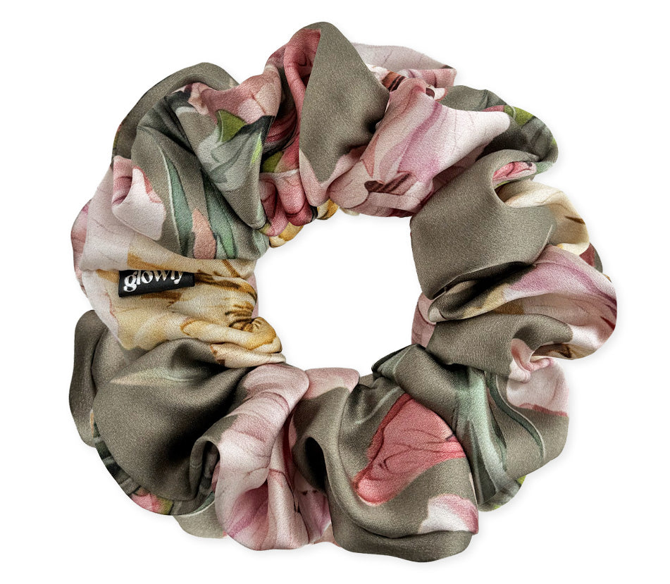 Hedvábná scrunchie - Sage