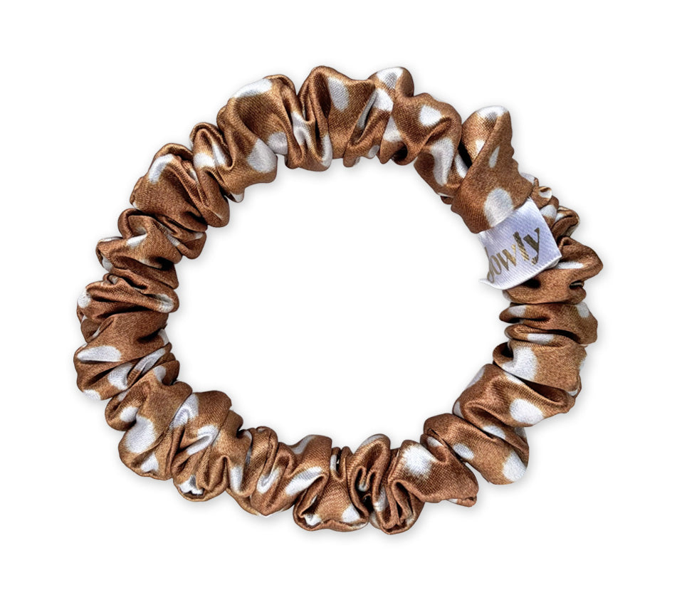 Mini saténová scrunchie - Srnečka