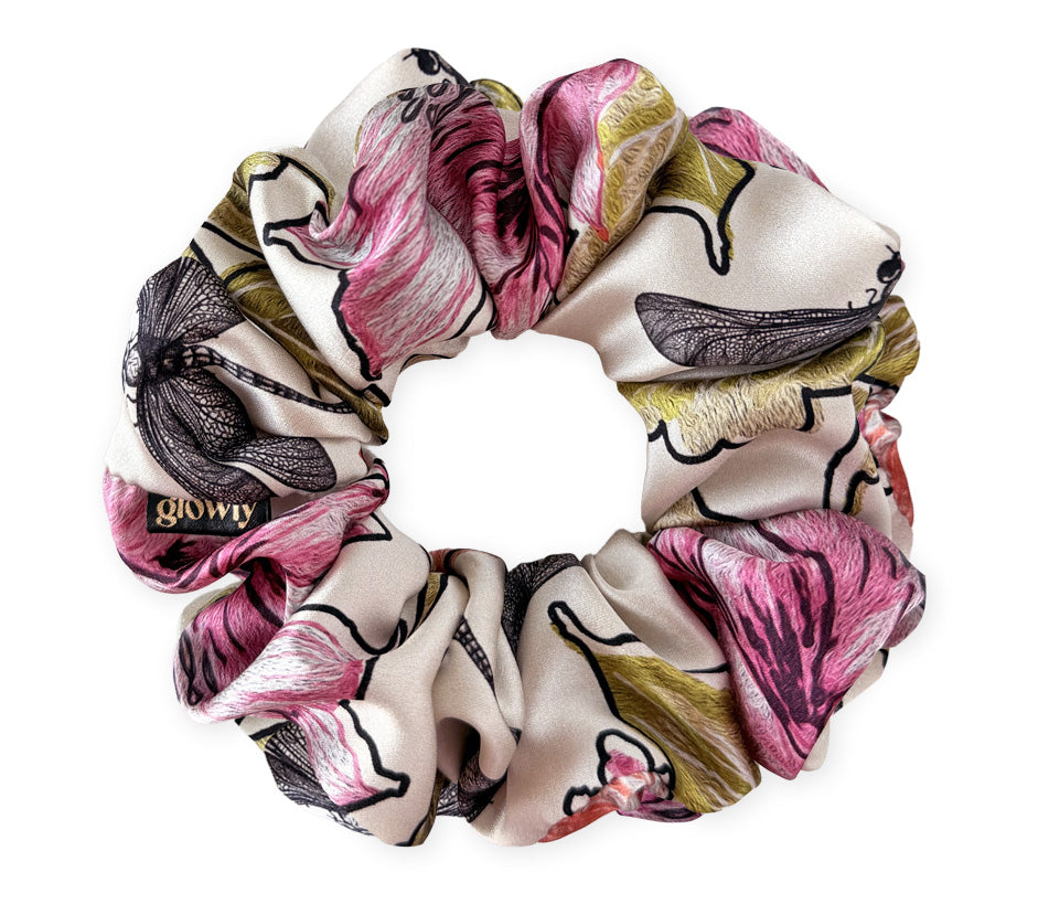 Hedvábná scrunchie - Flora Rosa