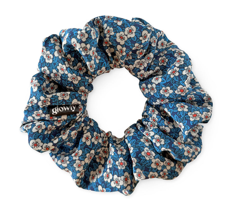 Hedvábná scrunchie - Liberty Blue