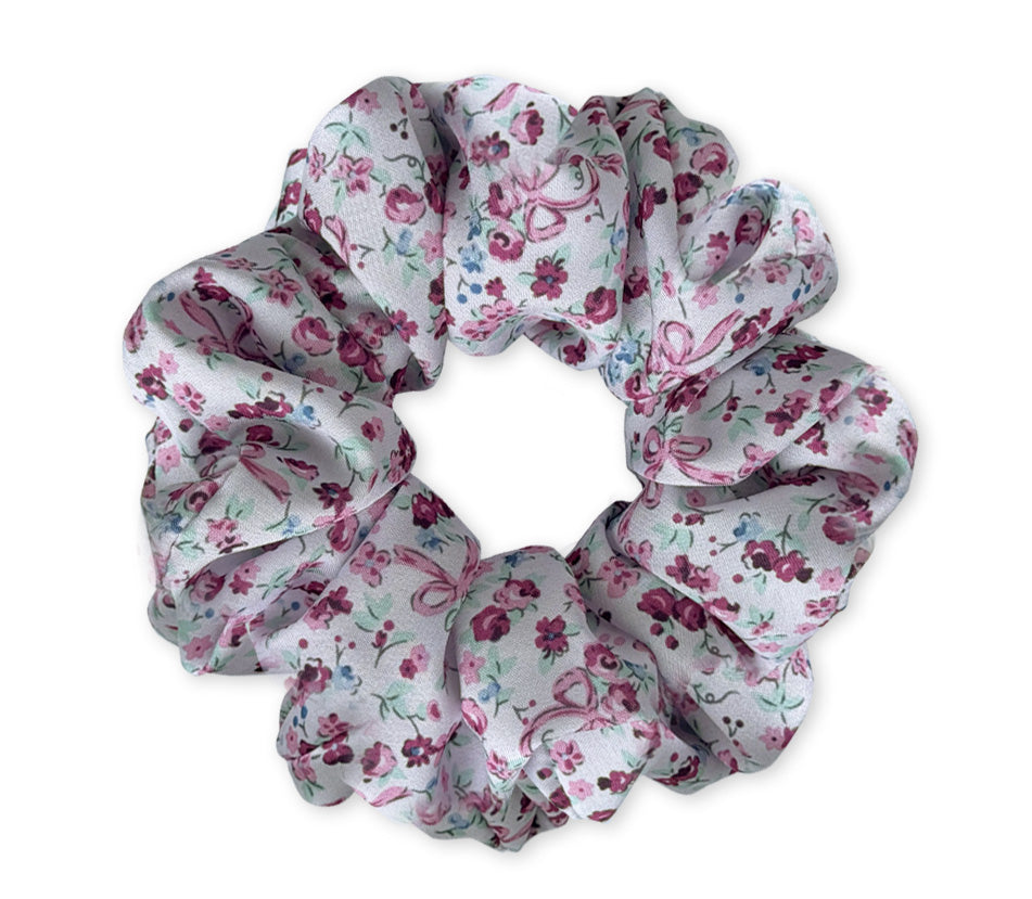 Saténová scrunchie - Cherry bow