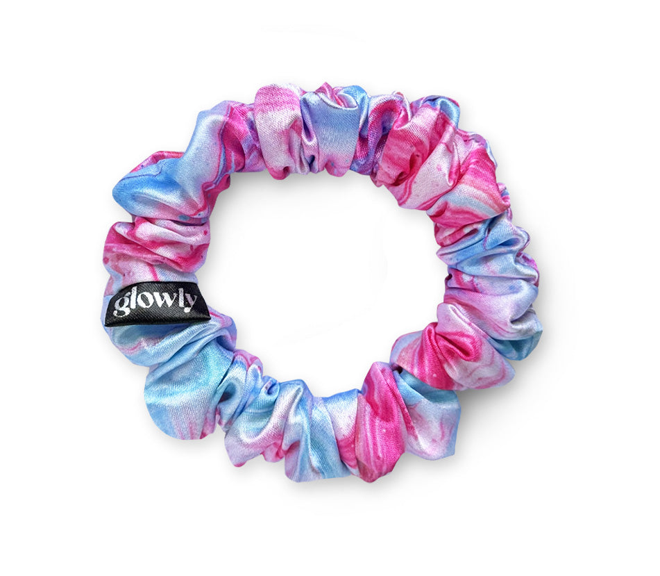 Mini saténová Scrunchie - Cotton sky