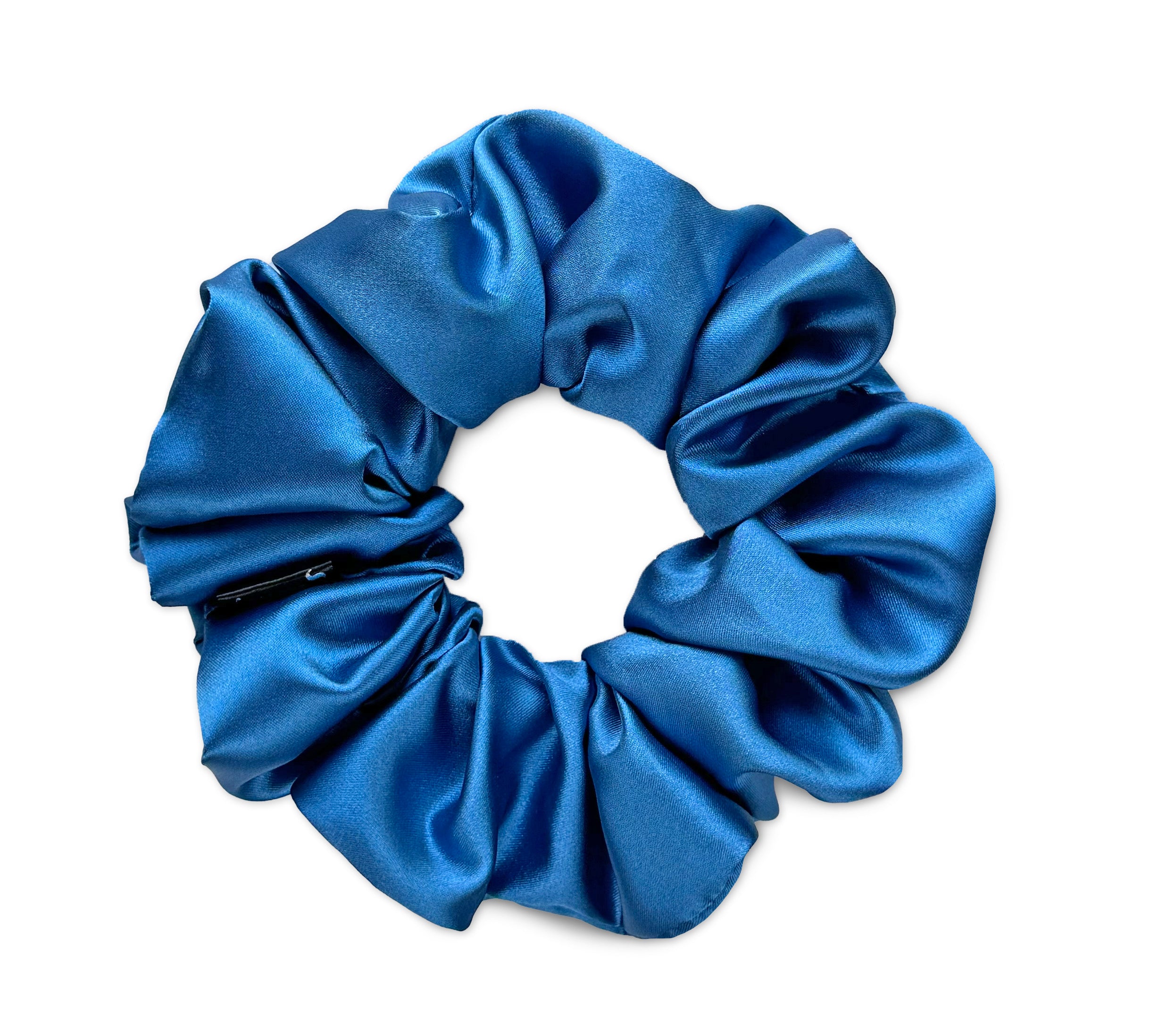 Saténová scrunchie - Denim
