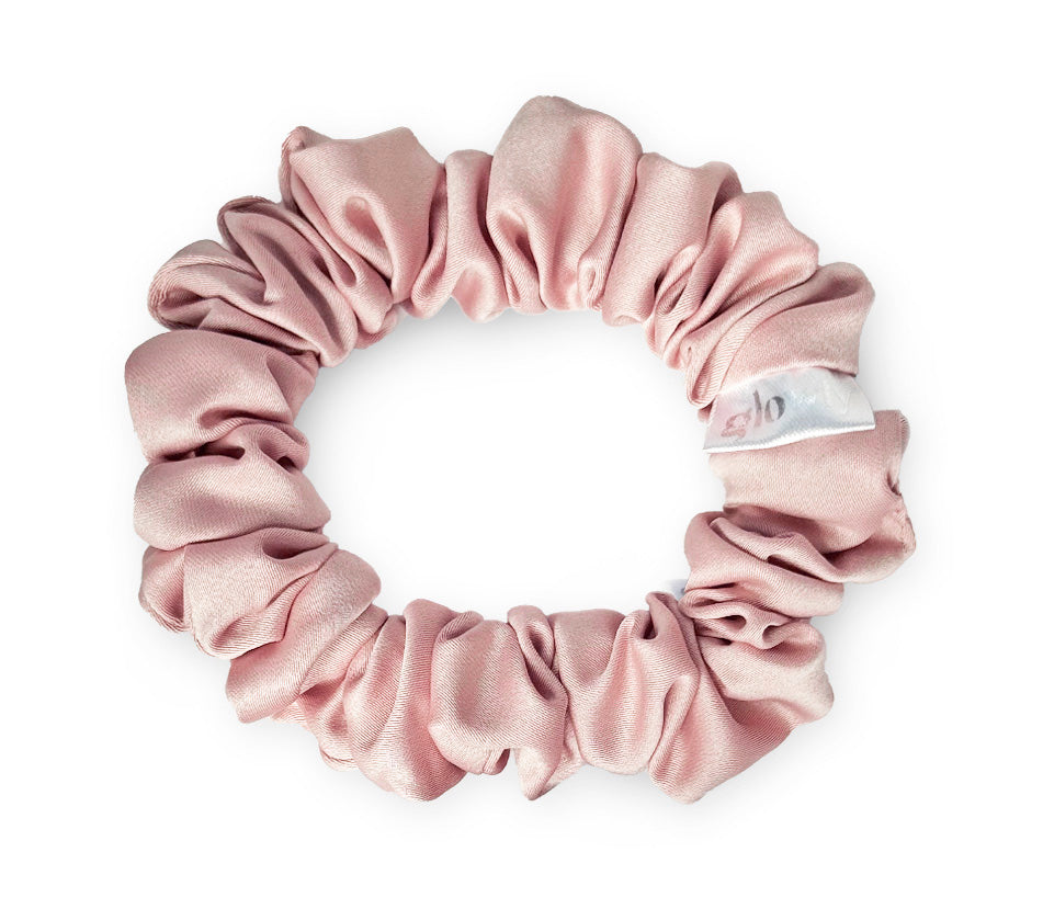 Mini saténová scrunchie - Dusty pink