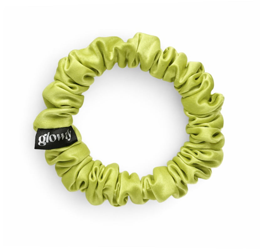 Mini saténová scrunchie - Lime green