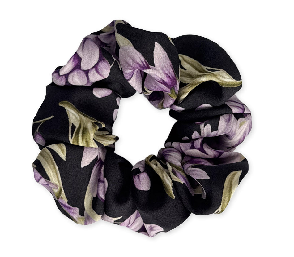 Hedvábná scrunchie - Dark Lily