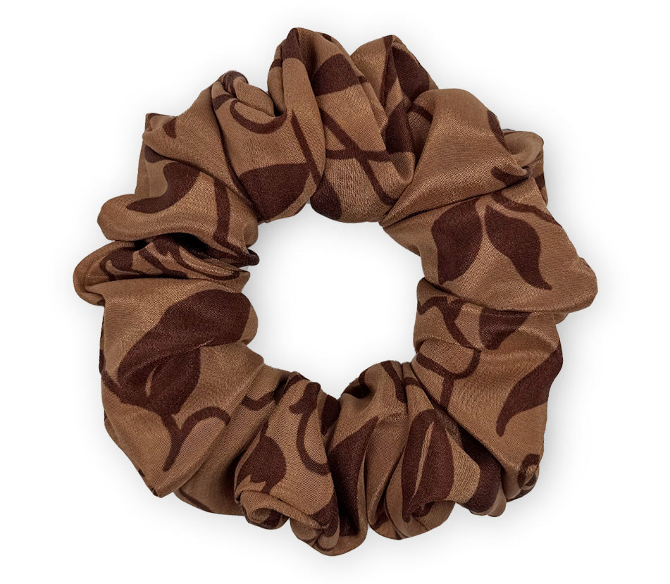 Hedvábná scrunchie - Mocha Mocha