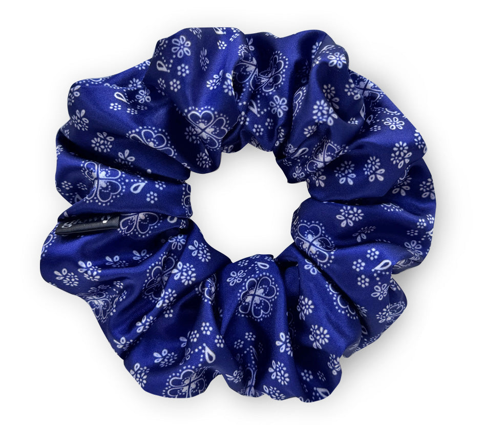 Saténová Scrunchie - Modrotisk