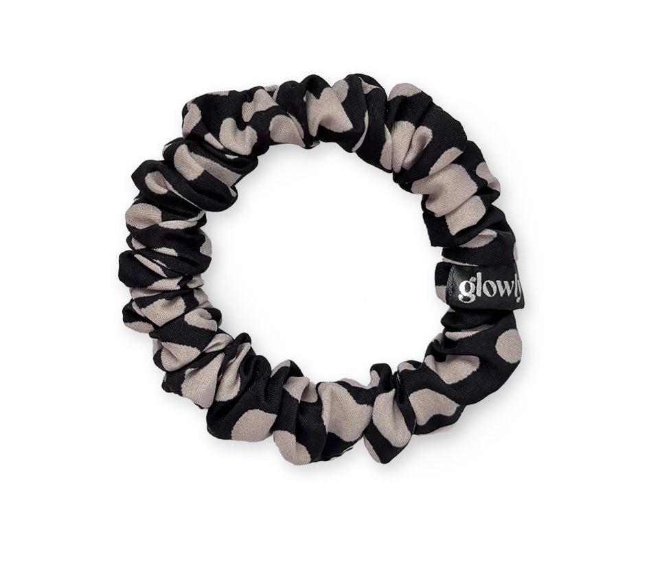 Mini hedvábná scrunchie - Noir Drop