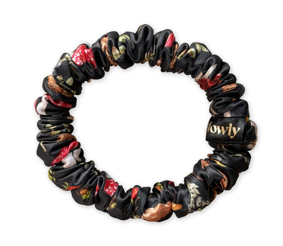 Mini saténová scrunchie - Pohádkový les