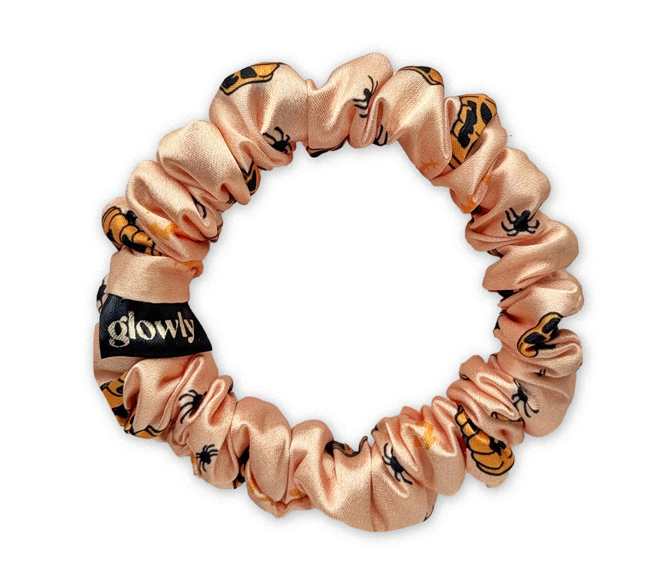 Mini saténová scrunchie - Pumpkins