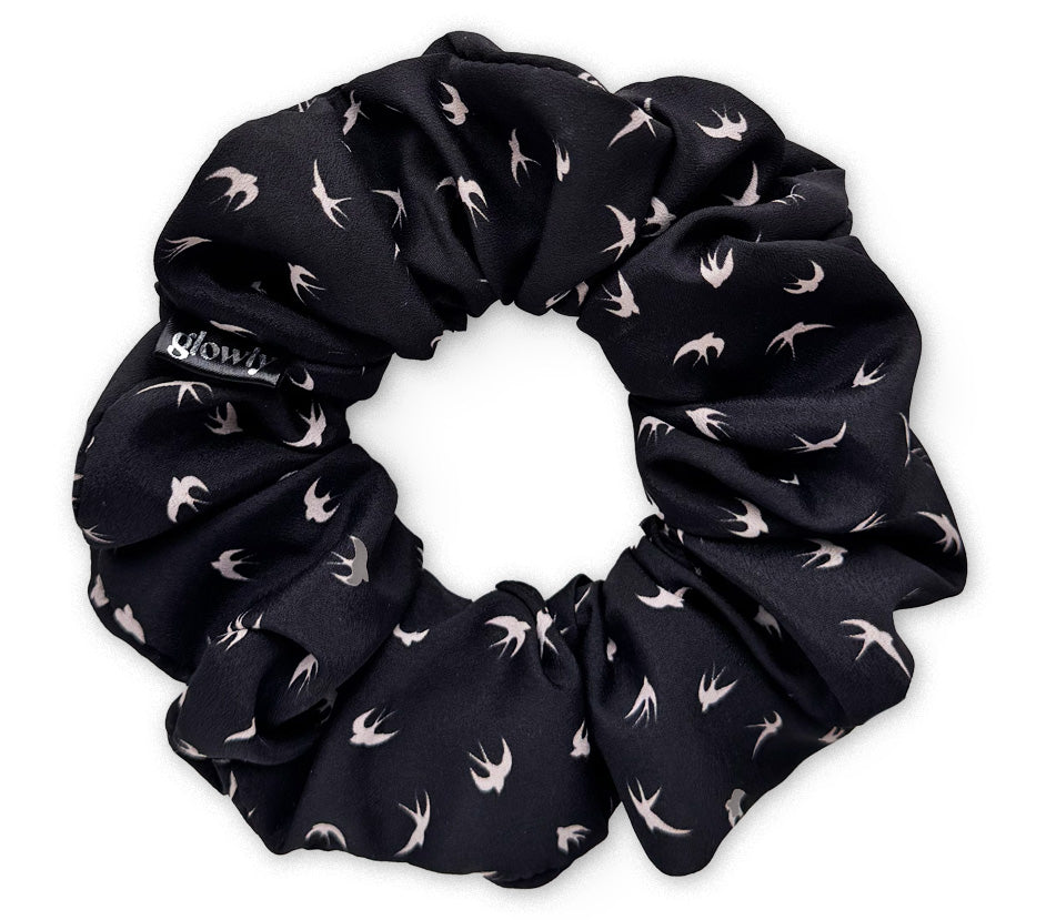 Saténová scrunchie - Raven