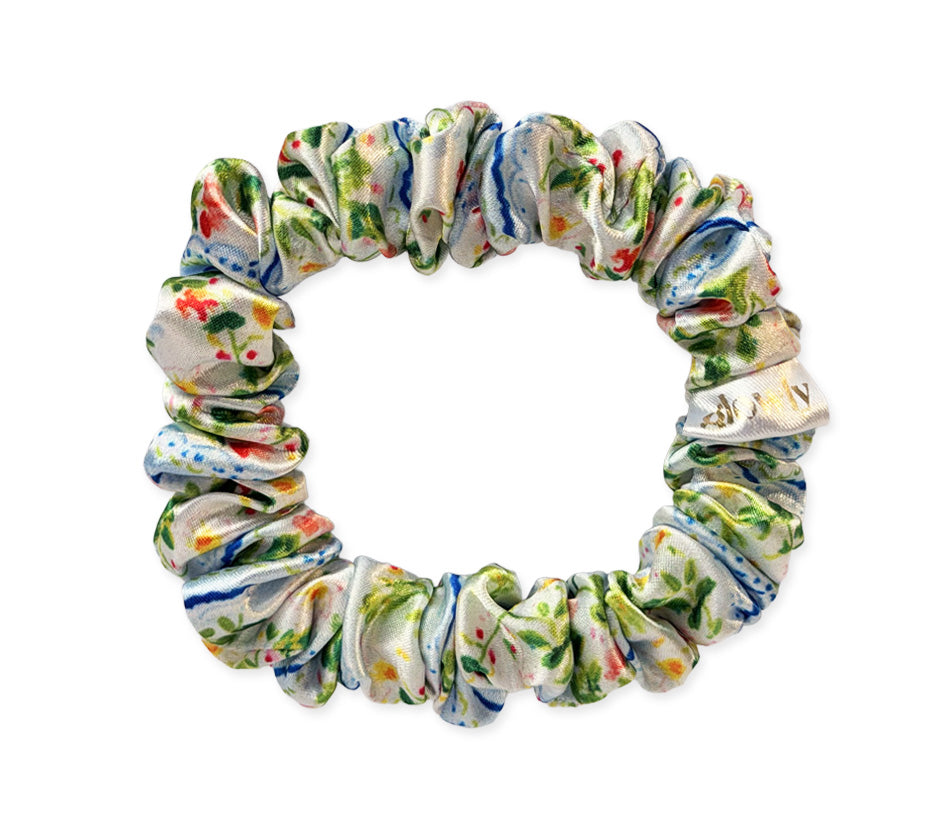 Mini saténová scrunchie - Vintage