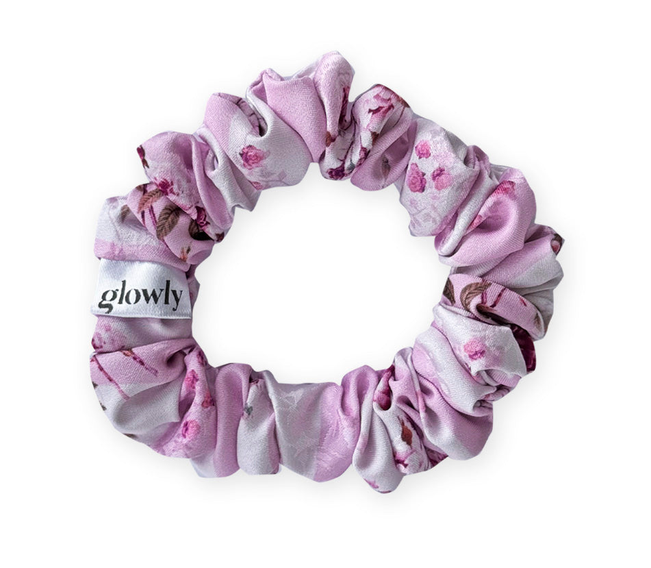 Mini saténová scrunchie - Roses