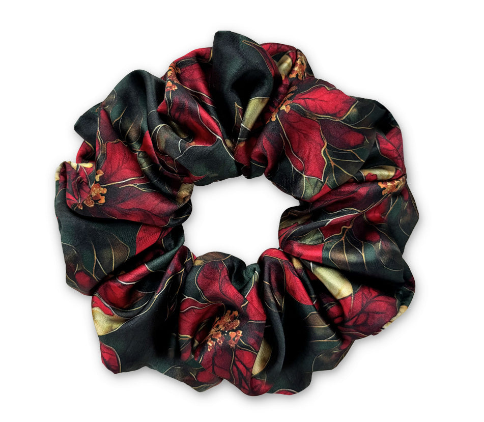 Saténová scrunchie - Vánoční hvězda