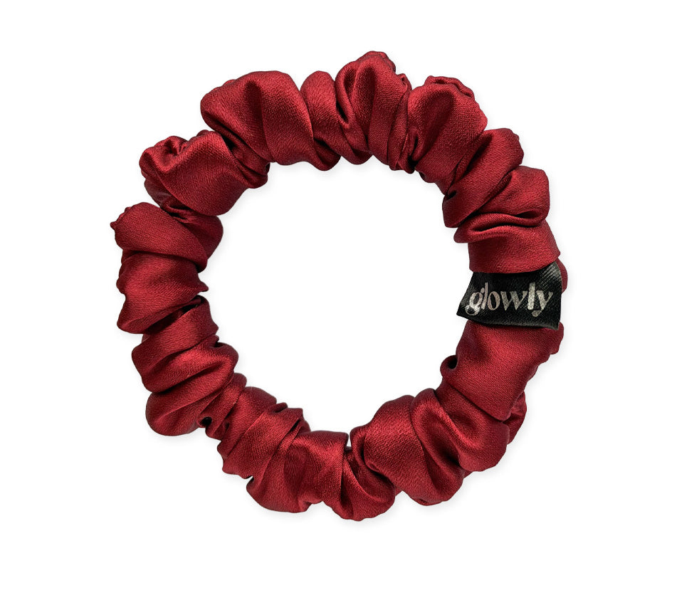 Mini hedvábná scrunchie - Vínová