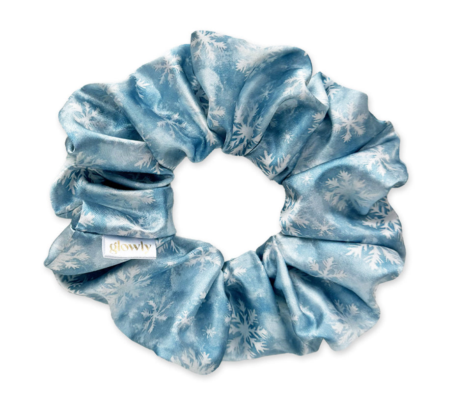 Saténová scrunchie - Snowflake