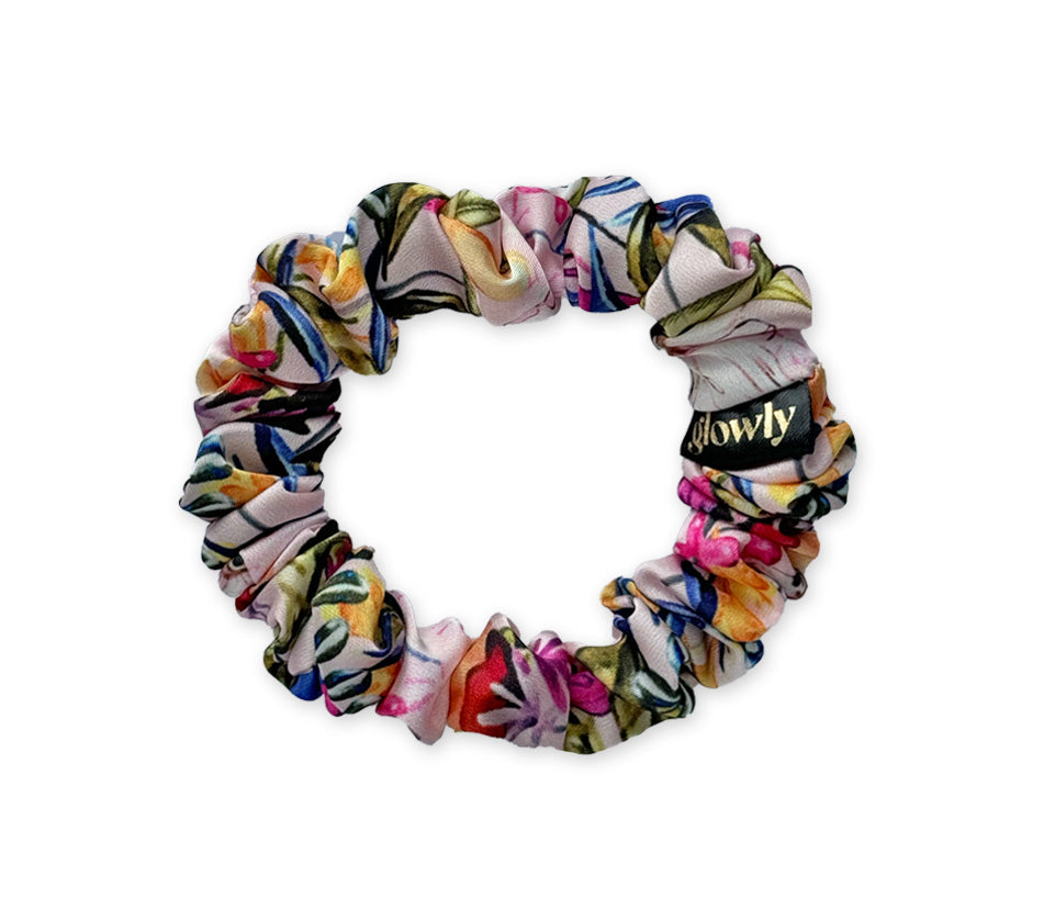 Mini saténová scrunchie - Wild bloom