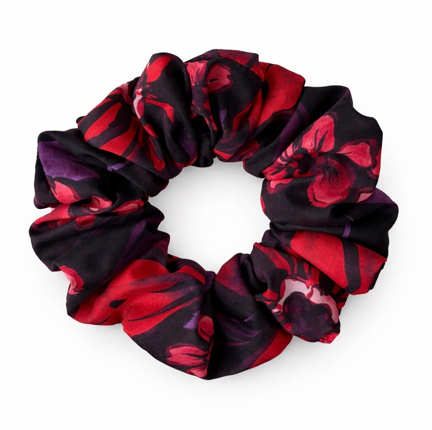 Hedvábná scrunchie - Crimson Noir