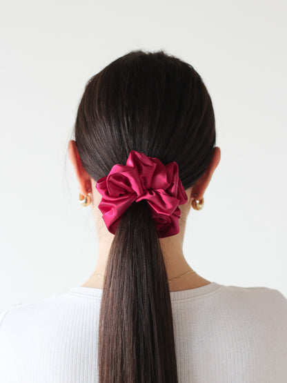 Saténová scrunchie - Raspberry