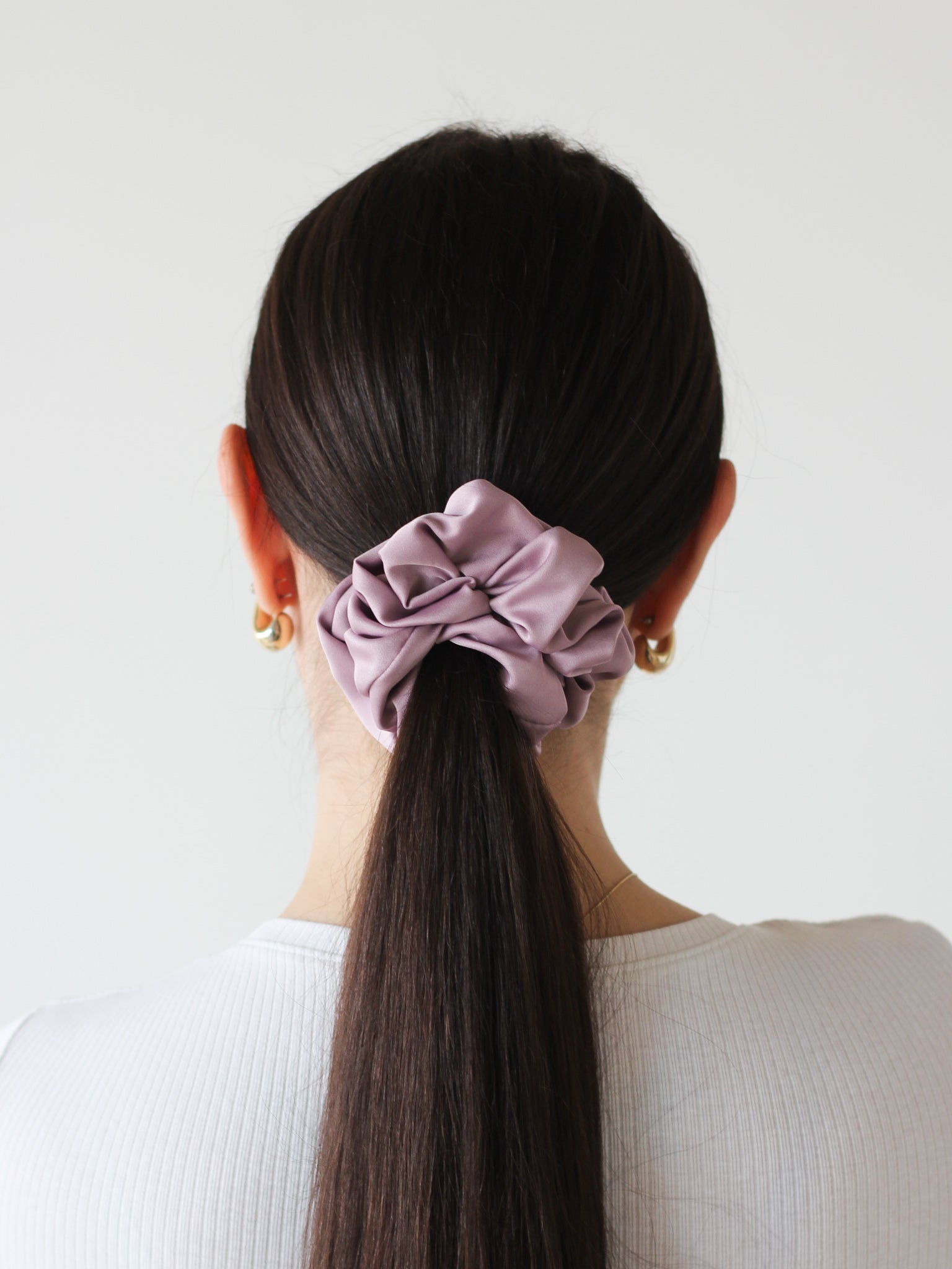 Saténová scrunchie - Mauve Pink