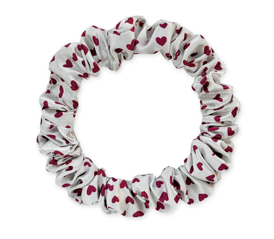 Mini saténová scrunchie - Hearts 2/2