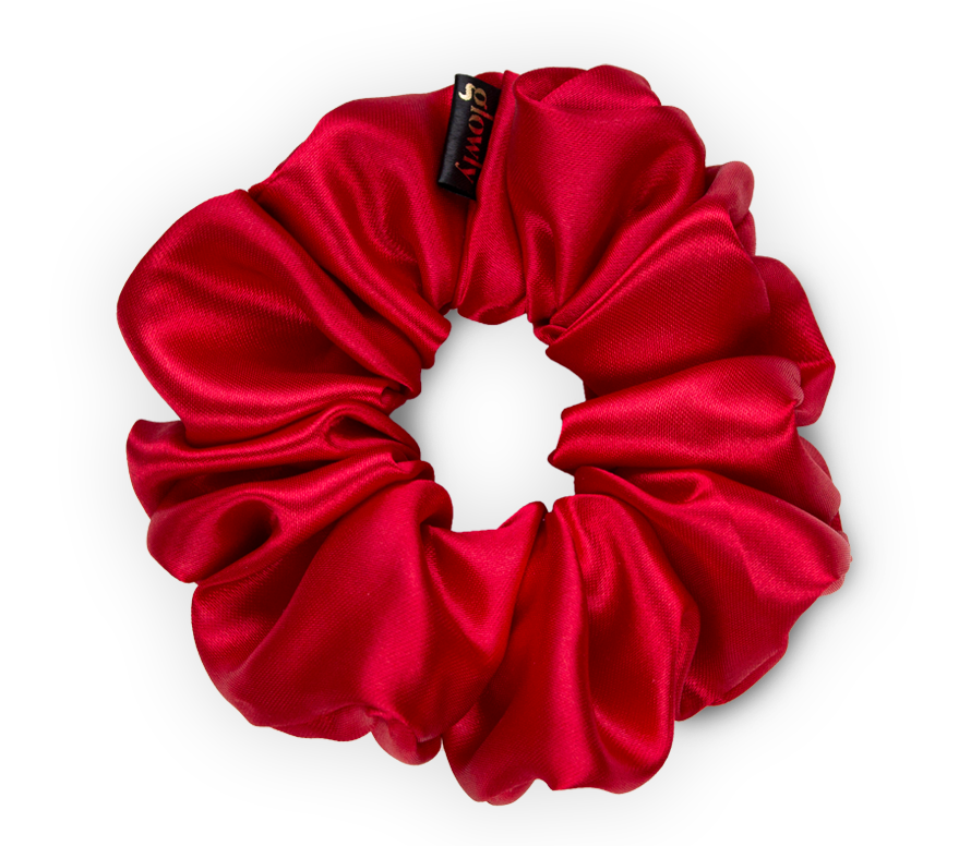 cervena scrunchie do vlasu