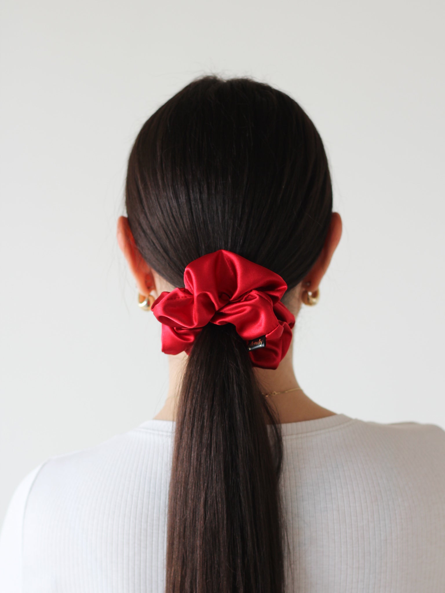 Saténová scrunchie - Red Berrie