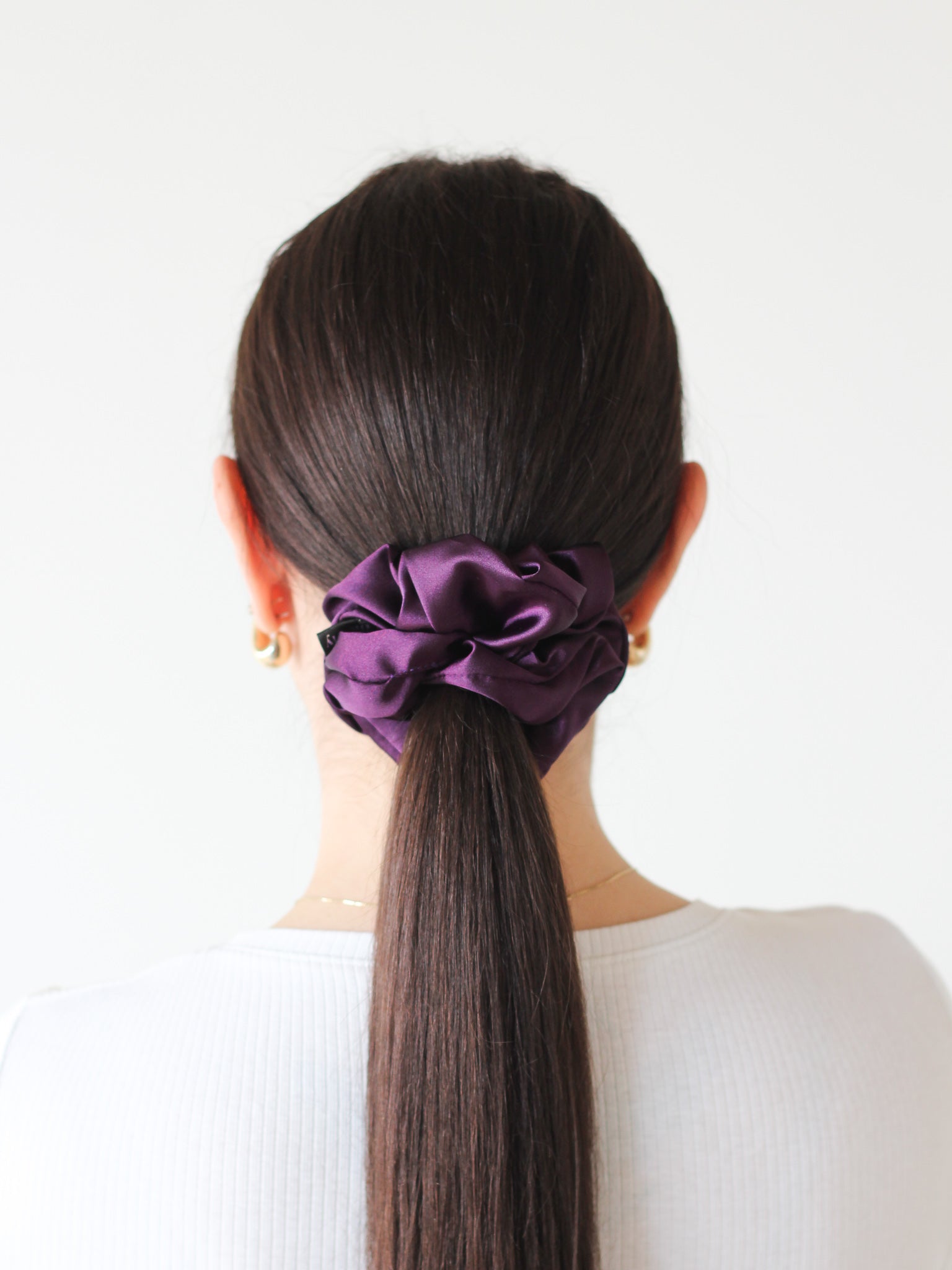 Saténová scrunchie - Perfect plum