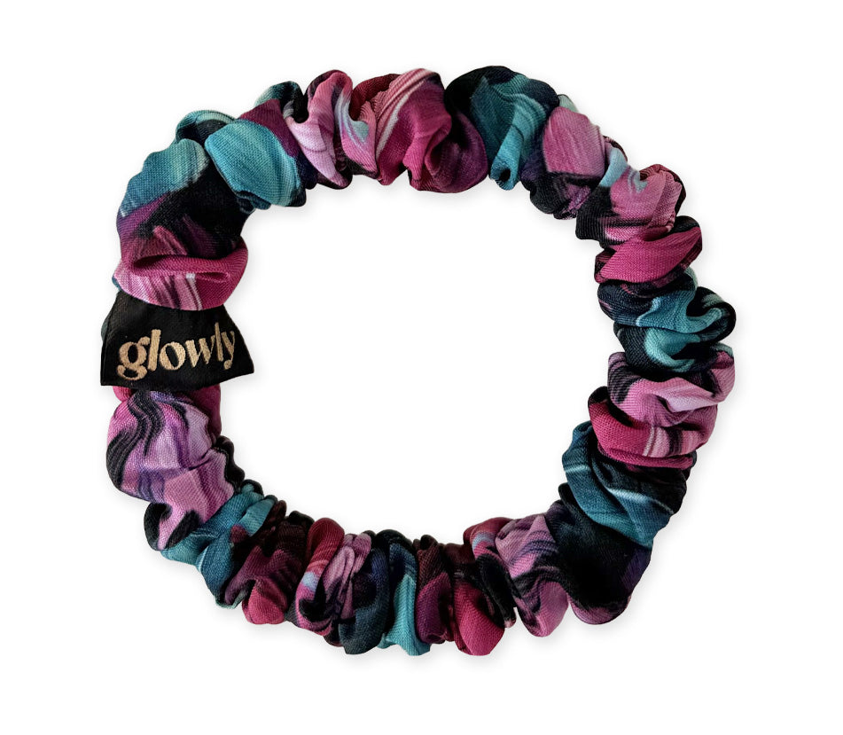 Mini hedvábná scrunchie - Ethereal Parrot