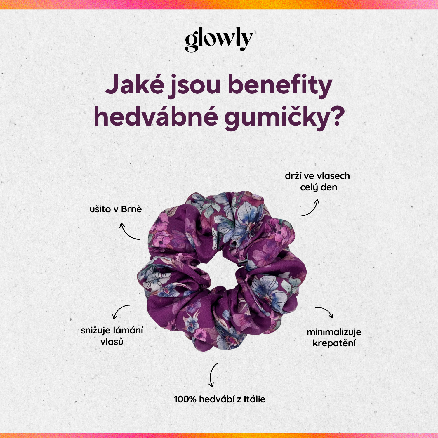 Hedvábná scrunchie - Violette