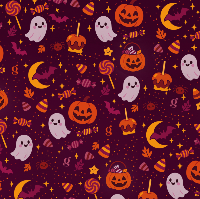 Saténová Scrunchie - Trick or treat!