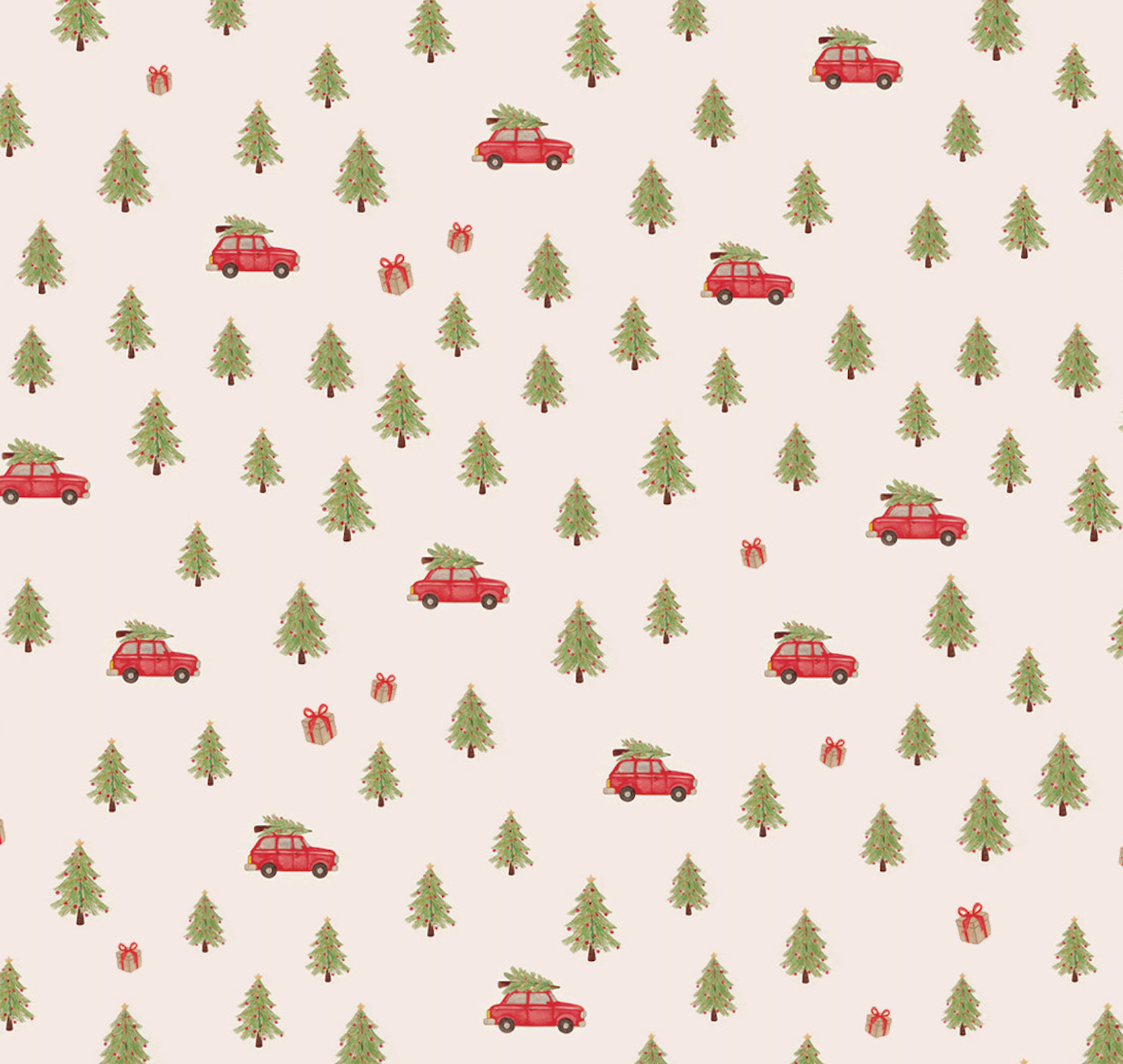 Mini saténová scrunchie - Christmas Ride