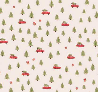 Mini saténová scrunchie - Christmas Ride