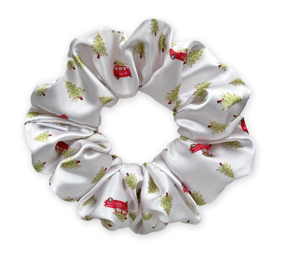 Saténová scrunchie - Christmas Ride