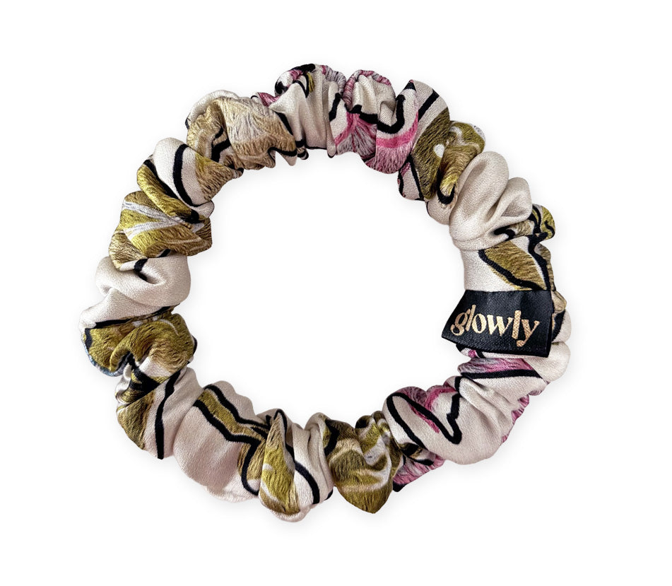 Mini hedvábná scrunchie - Flora