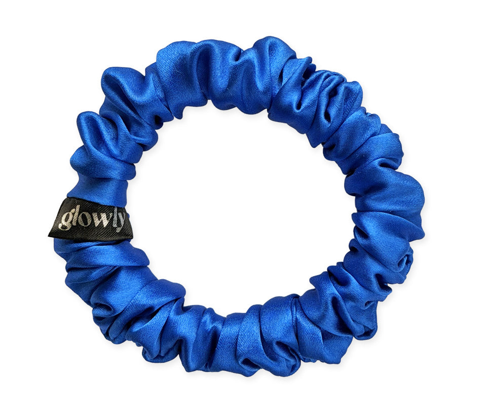 Mini hedvábná scrunchie - Berlin blue