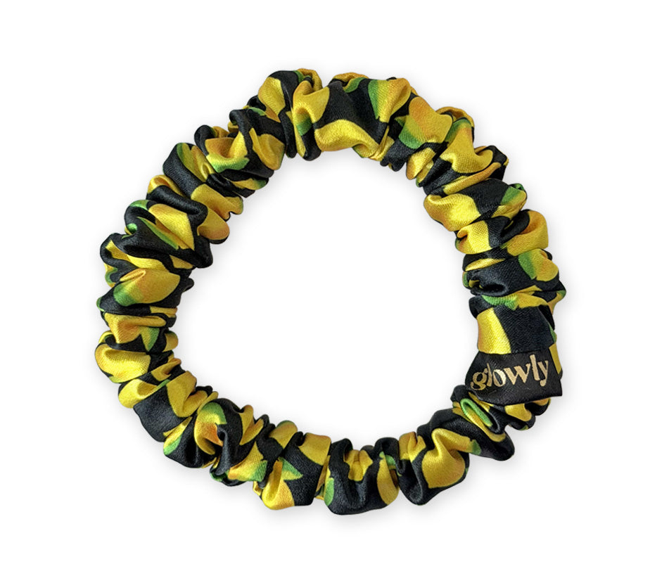 Mini saténová scrunchie - Limoncello