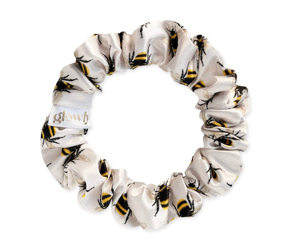 Mini saténová scrunchie - Bumblebee