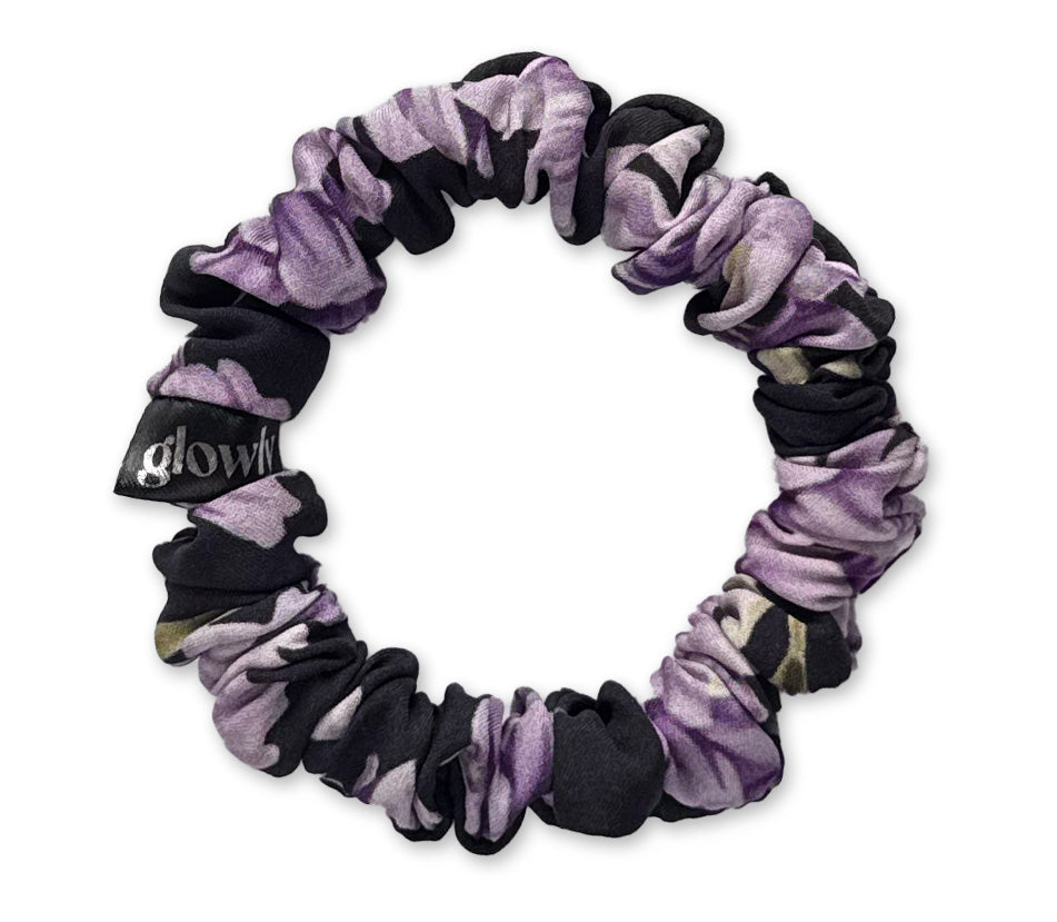 Mini hedvábná scrunchie - Dark Lily