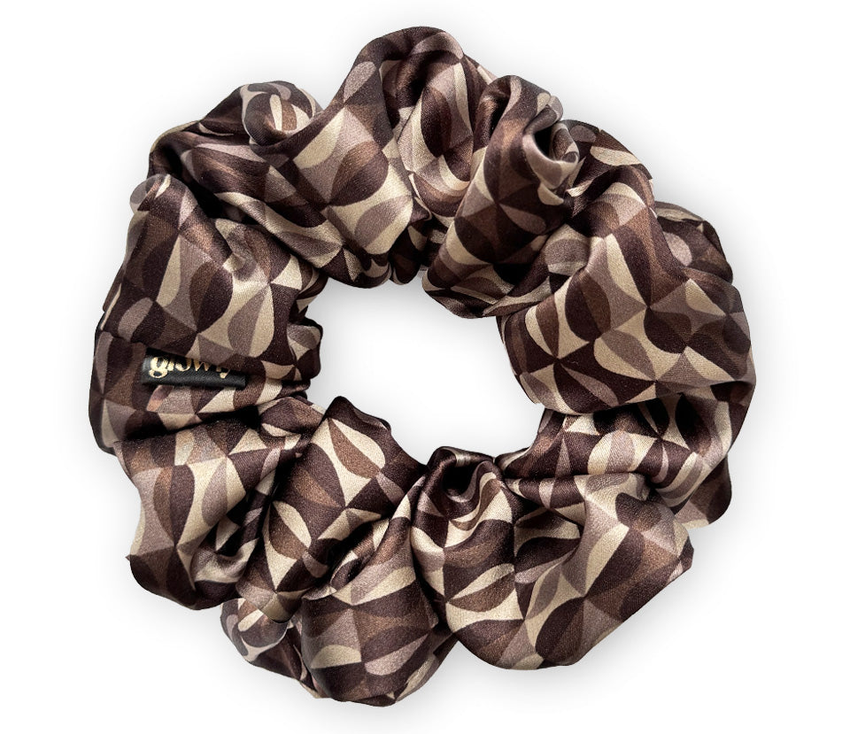 Hedvábná scrunchie - Espresso