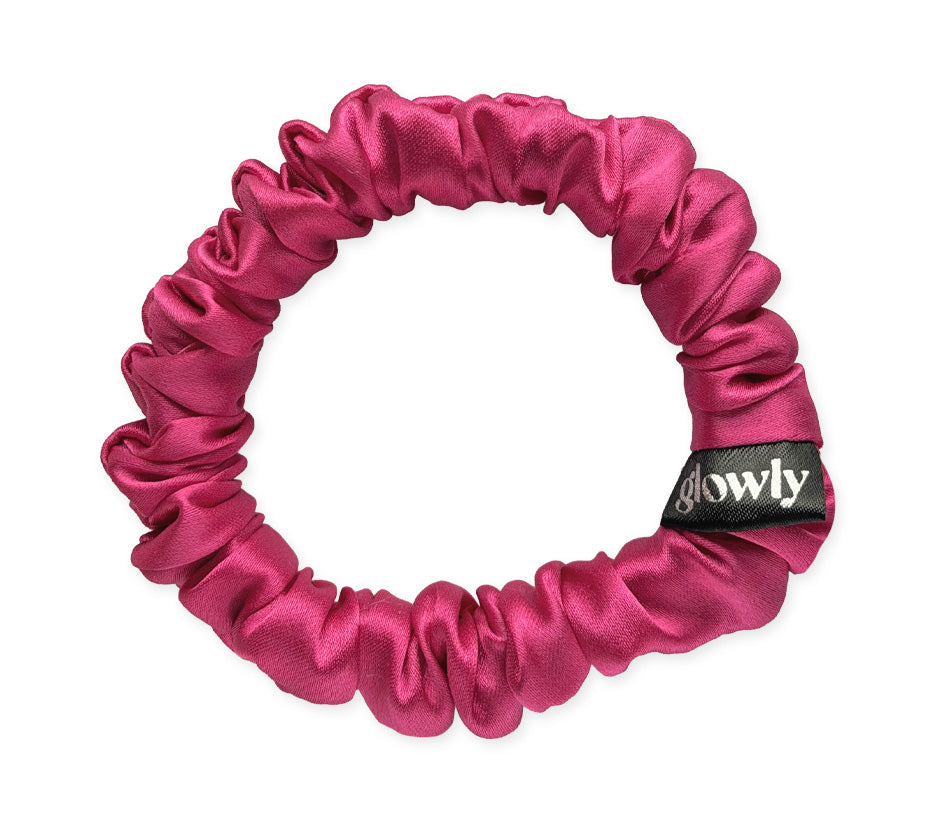 Mini hedvábná scrunchie - Fuchsia