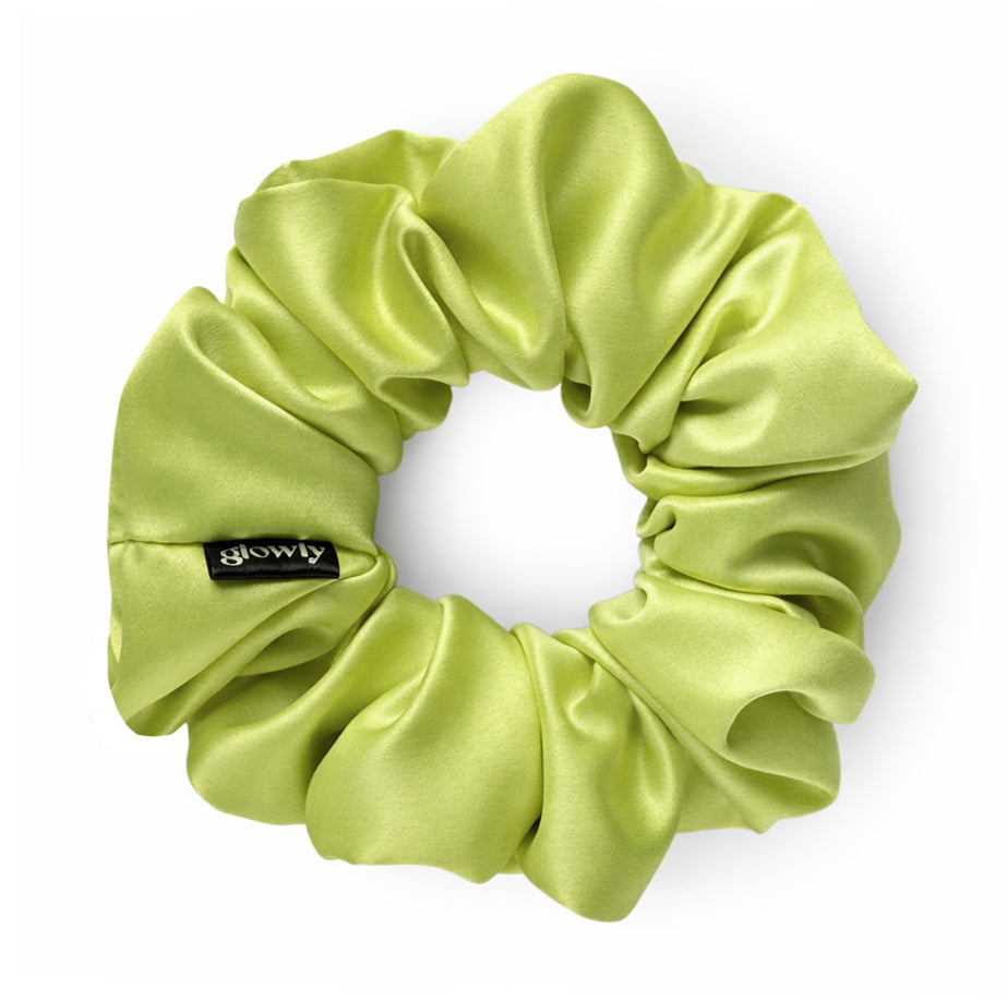 Saténová scrunchie - Lime Green