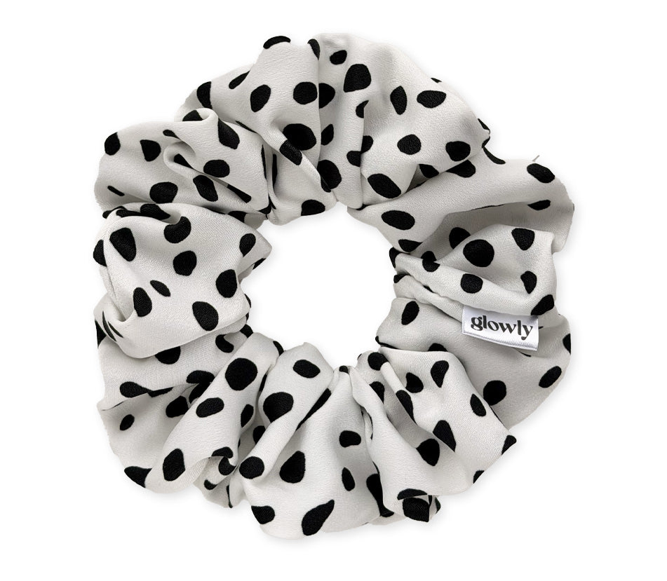 Saténová scrunchie - Dalmatian