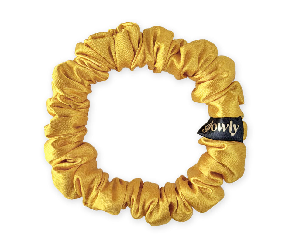 Mini saténová scrunchie - Golden hour